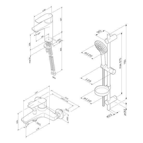 Комплект смесителей AM.PM Gem F40990A00 фото 4