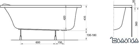 Ванна Kolo Mystery 140x90 L [XWA3741000] фото 2