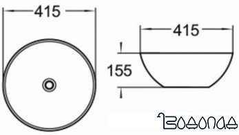 Умывальник CeramaLux 104B (черный глянцевый) фото 2