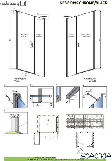 Душевая дверь Radaway Nes 8 DWS I 10078100-01-01L
