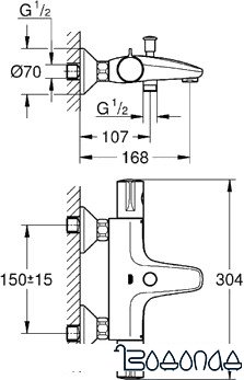 Смеситель Grohe Grohtherm 800 34567000