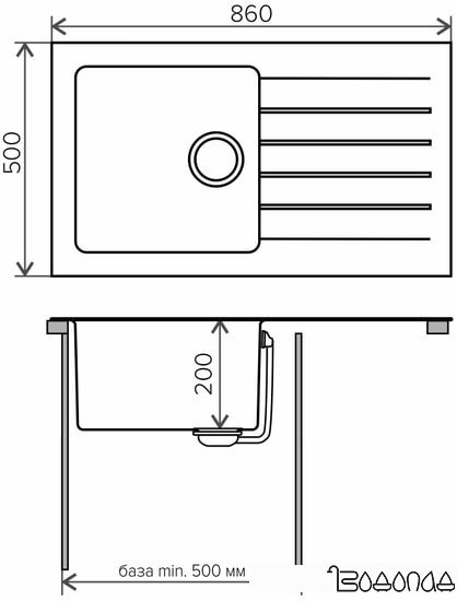 Кухонная мойка Tolero Twist TTS-860 (черный 911)
