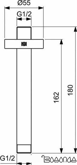 Держатель верхнего душа Ideal Standard IdealRain Black B9446XG фото 3