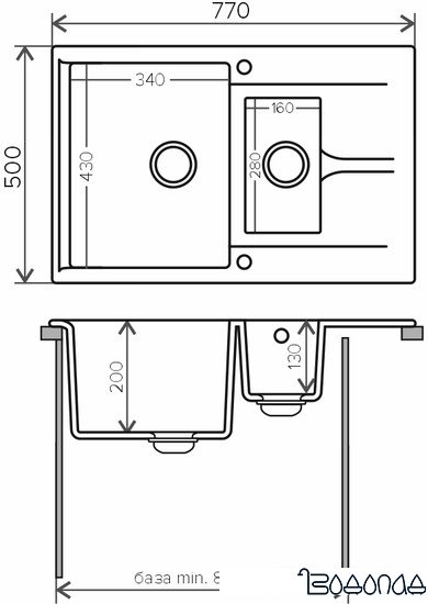 Кухонная мойка Polygran Brig-770 (белый хлопок 36) Кухонная мойка Polygran Brig-770 (белый хлопок 36)
