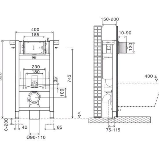 Инсталляция для унитаза OLI 820 expert plus [721703]