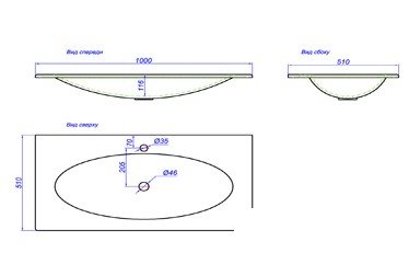 Умывальник Aqwella Elegance 100x51 [El.10.04.D] фото 2