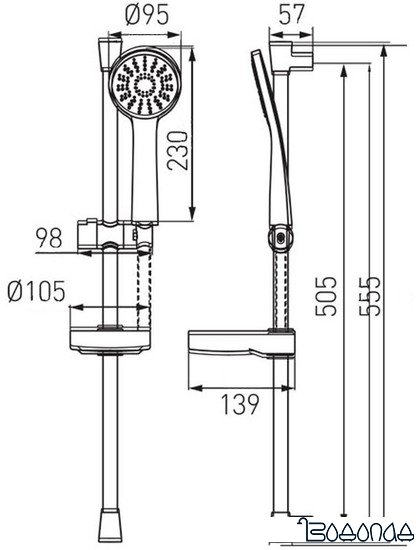 Душевой гарнитур Ferro Belis N180B