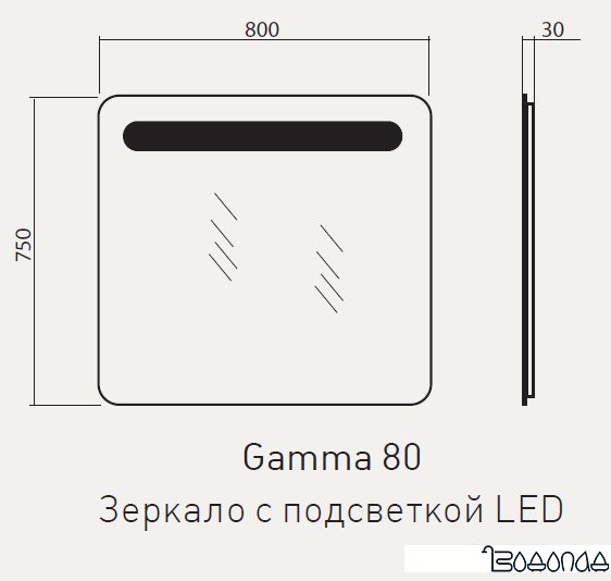 Аква Родос Зеркало Гамма 80 фото 2