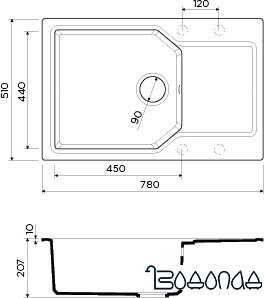Кухонная мойка Omoikiri Yonaka 78-LB BL