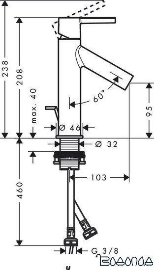 Смеситель Axor Starck 10001000 (хром)