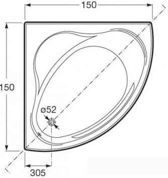 Ванна Roca Bali 150x150 ZRU9302916