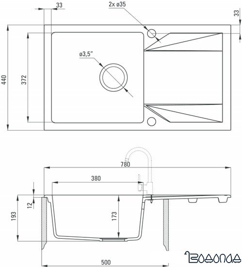 Кухонная мойка Deante Evora ZQJ 2113 (графитовый) Кухонная мойка Deante Evora ZQJ 2113 (графитовый)