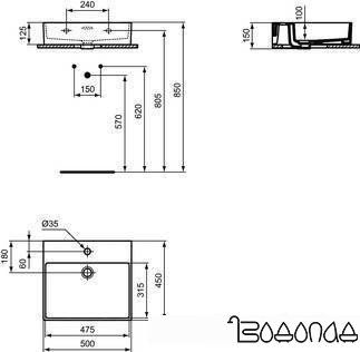 Умывальник Ideal Standard Extra T372601 фото 4
