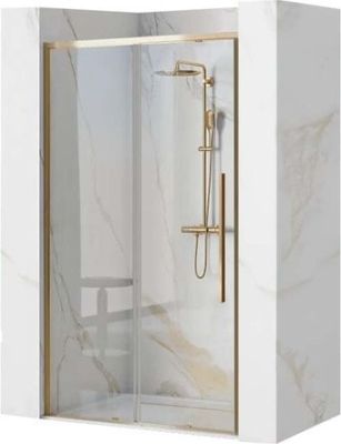 Душевая дверь Rea Solar 100 (золото/прозрачное стекло)