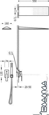 Душевая система Tres 20218003