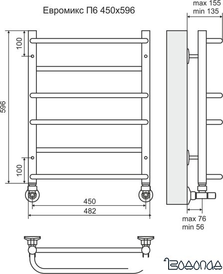 Полотенцесушитель TERMINUS Евромикс П6 (450x596)