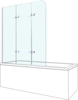 Стеклянная шторка для ванны Berges Wasserhaus City 2.0 062012 80х140