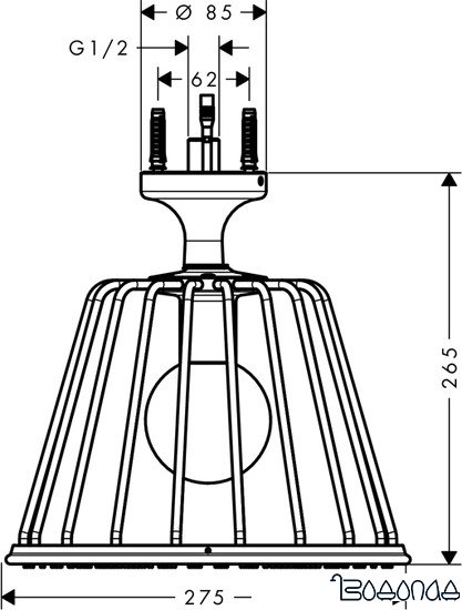 Верхний душ Axor LampShower Nendo 26032000