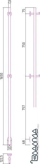 Полотенцесушитель Сунержа Аскет 1650 00-0850-1650