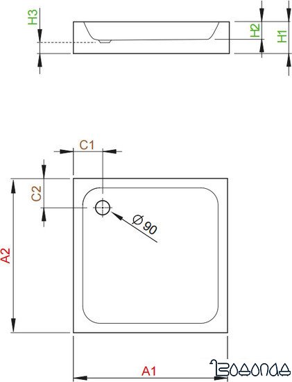 Душевой поддон Radaway Siros C Compact 80x80 [SBC8817-2]