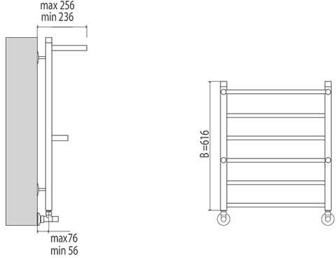Полотенцесушитель TERMINUS Анкона с полкой П6 (532x591, 500)