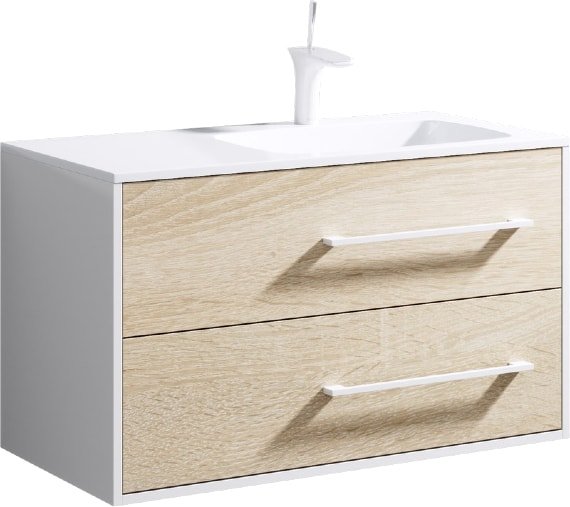 Aqwella Тумба Miami 90 R Mai.01.09/R с умывальником Malaga Mal.09.04.D-R