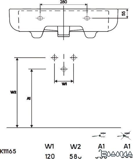 Умывальник Kolo Ego K11165000