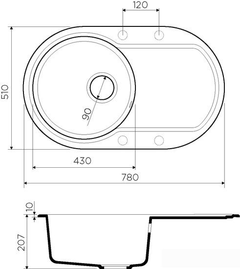 Кухонная мойка Omoikiri Manmaru 78 BL фото 4