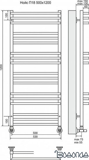 Полотенцесушитель TERMINUS Кельн П12 (530x800)