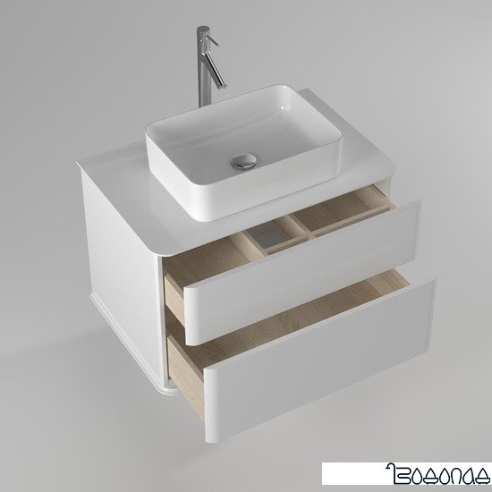 Briz Тумба подвесная Рим 80 с накладным умывальником Креа 500 фото 2