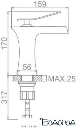 Смеситель Ledeme L1055W-23 (белый/хром)