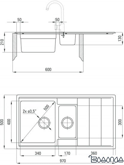 Кухонная мойка Deante Bolero ZHB 0513 Кухонная мойка Deante Bolero ZHB 0513