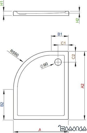 Душевой поддон Radaway Tasos E 100x80 (правый) [STE1086-30R]