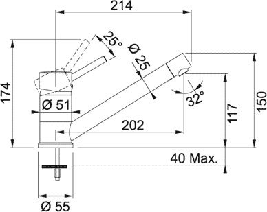 Смеситель Franke Sinta Хром/Оникс [115.0297.478]