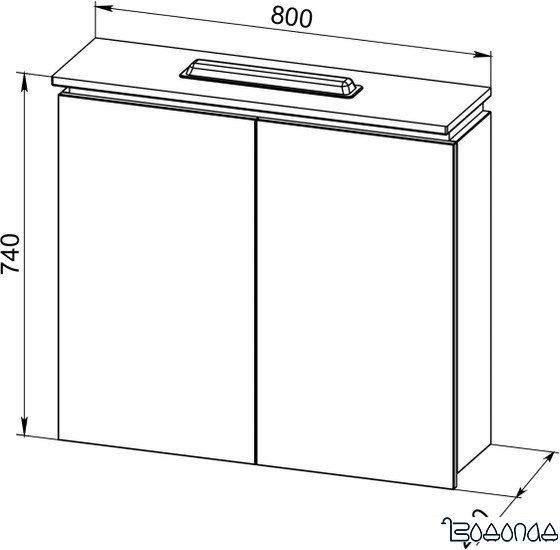 АВН Шкаф с зеркалом Nola 80 86.23