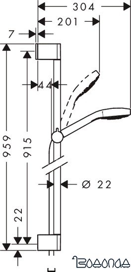 Душевой гарнитур Hansgrohe Croma Select E (26592400) фото 2