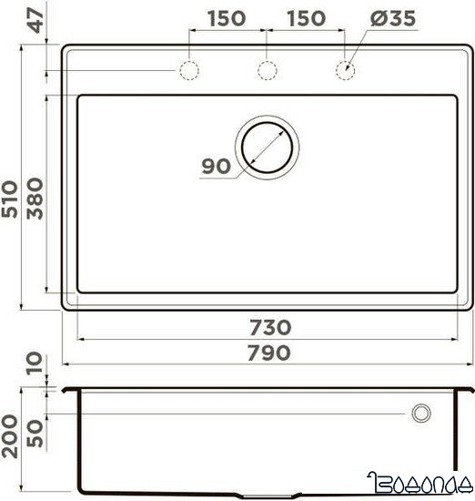 Кухонная мойка Omoikiri Tedori 79 GR (leningrad grey)