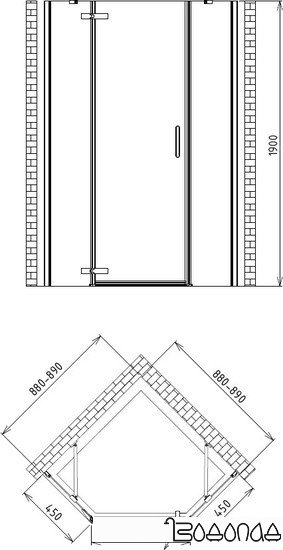 Душевой уголок Gemy Fall Tea S29115M фото 4