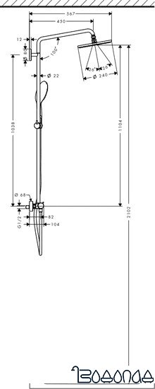 Душевая система Hansgrohe Raindance Select 240 Showerpipe (27115000)