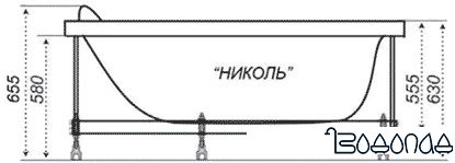 Ванна Triton Николь (левая) 160x100 фото 4