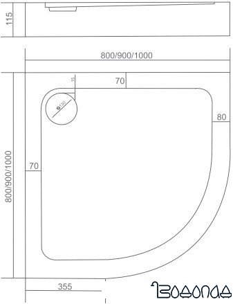 Душевой поддон Good Door Раунд 80x80