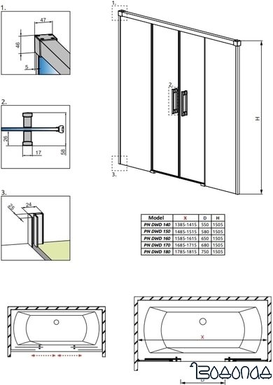 Шторка Radaway Idea PN DWD 180