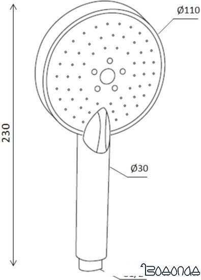 Душевая лейка Damixa Origin One 918100200
