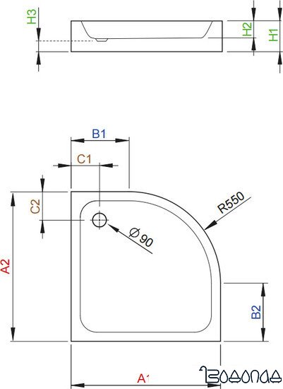 Душевой поддон Radaway Siros A Compact 90x90 [SBA9917-2] фото 2