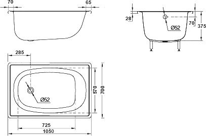 Ванна BLB Europa 105x70