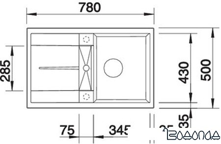 Кухонная мойка Blanco Metra 45 S 525914 (черный)