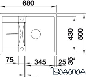 Кухонная мойка Blanco Metra 45 S Compact (темная скала) [519573]