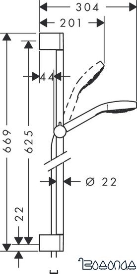 Душевой гарнитур Hansgrohe Croma Select S EcoSmart 26563400 фото 2