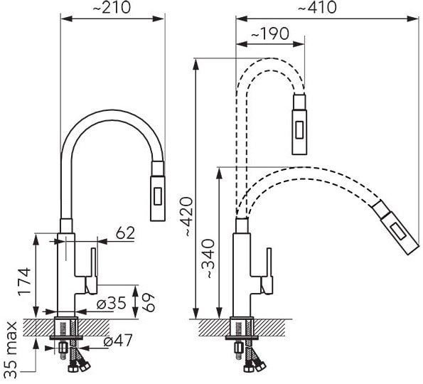 Смеситель Ferro Zumba Slim BZA43W