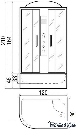 Душевая кабина River Nara 120/90/46 МТ L